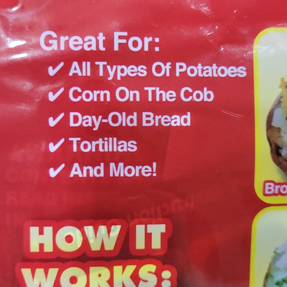Potato Express Microwave Potato Cooker Bag Red Cooks‎ Up to 4 Potatoes in 4 Min